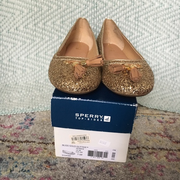 SOLD ☀️ Sperry Gold Glitter Ballet flats - Picture 7 of 8